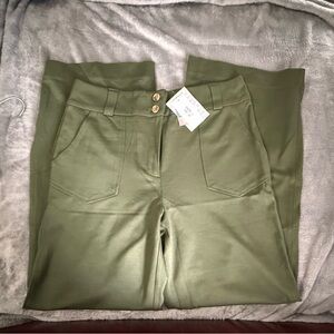LuLaRoe Forest Green Trousers with Button Accents